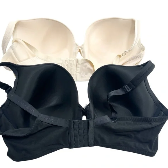 Cacique Bra Boost Plunge Underwire Lane Bryant Smooth 2 Pk 46DDD - Picture 2 of 9